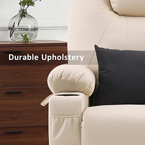 MCombo Dual Motor Power Lift Recliner Chair for Elderly with Heat and Massage, Faux Leather, Black R7957