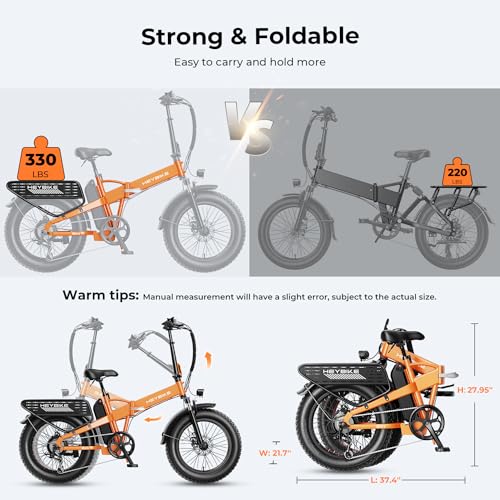 Heybike Mars 2.0 Electric Bike for Adults, Foldable Fat Tire, 1400W Peak Motor T712