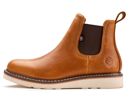 SUREWAY Men's Western Work Boots Soft Toe Slip-On H2943