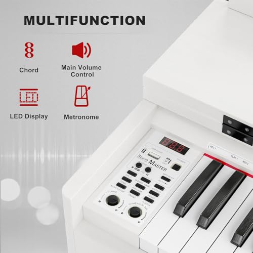 UMOMO 88 Weighted Key Digital Piano with Bench, Hammer Action, Black W36770