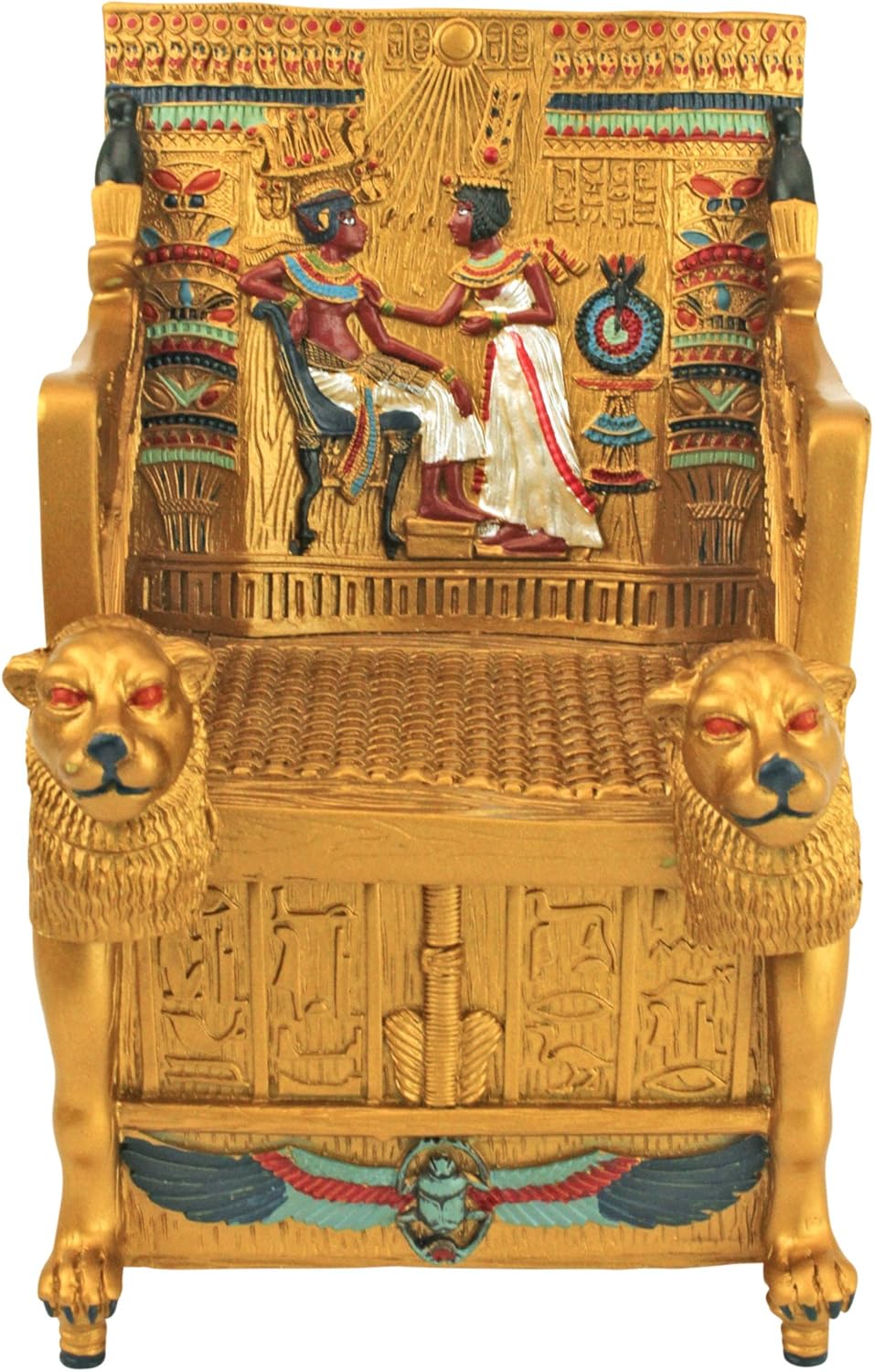 Design Toscano Egyptian Décor Trinket Box - King Tut's Golden Throne Jewelry Box E29605