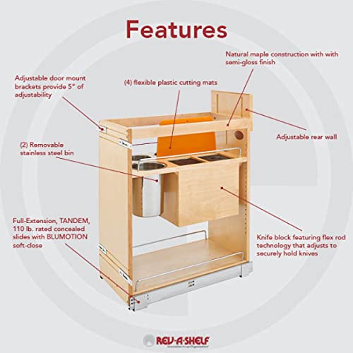 Rev-A-Shelf 448KB-BCSC-11C 11 Inch Base Pullout Cabinet Organizer Q56130