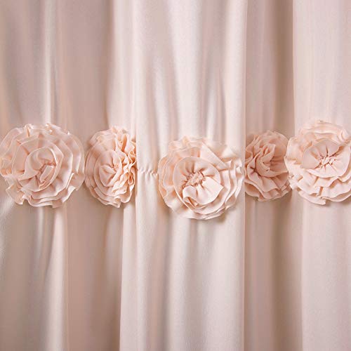 Lush Decor Darla Ruched Floral Shower Curtain, 72" x 72", Light Gray A3697