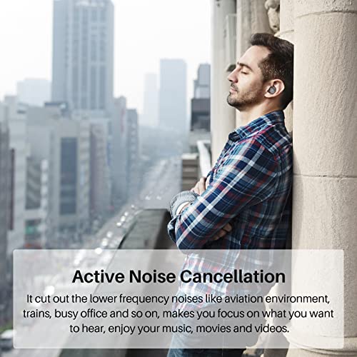 TOZO NC9 Hybrid Active Noise Cancelling Wireless Earbuds, IPX6 Waterproof, Bluetooth 5.3, Matte Black O687