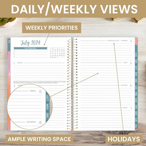 bloom daily planners 2024-2025 Academic Year Day Planner, Weekly/Monthly Dated Organizer K713134