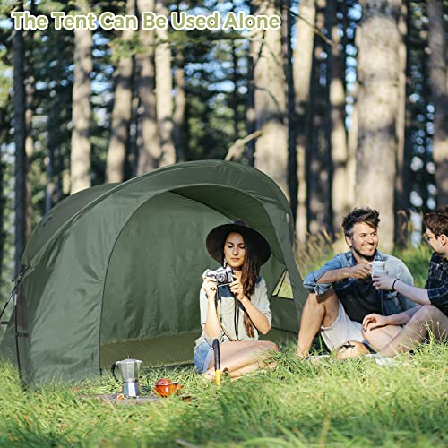Tangkula 4-in-1 Camping Cot Tent for 1 Person, Foldable with Waterproof Cover & Air Mattress L3968