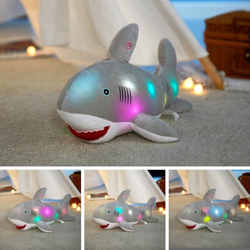 BSTAOFY 20'' Light Up Shark Stuffed Animal Glow Plush Toy I17161