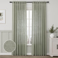 Sage Green Semi Sheer Linen Curtains 84 Inch Length 2 Panels Set Back Pocket Living Room Window Treatments Curtains Boho Farmhouse Light Green Curtains for Nursery Bedroom Closet Door 52x84