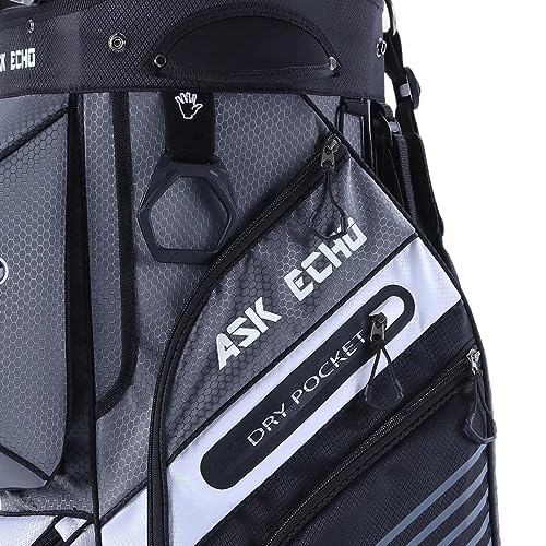 ASK ECHO T-Lock Golf Cart Bag 14-Way Organizer with Rain Cover S60095