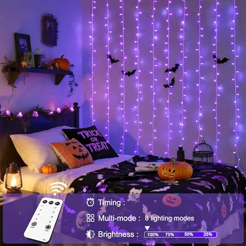 JMEXSUSS 300 LED Remote Control Christmas Curtain Lights, Warm White V64841