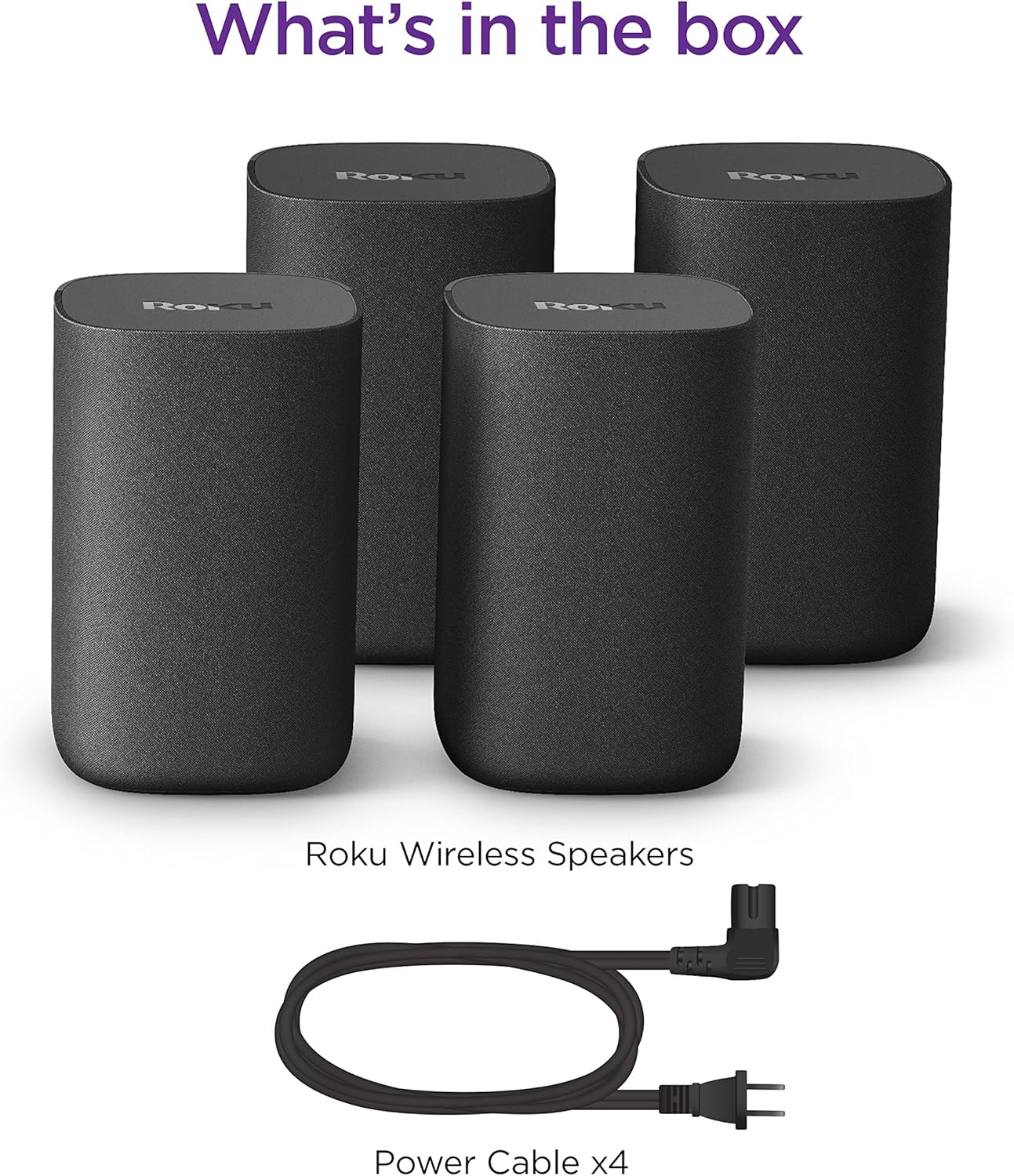 Roku Wireless Speakers 2 Count for Roku Streambars or Roku TV, Black A394