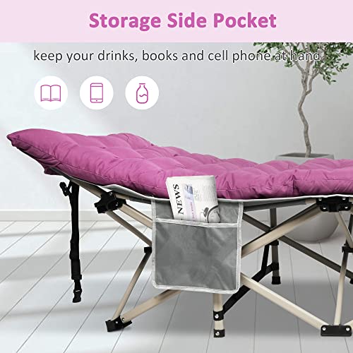 Folding Camping Cot for Adults with Pillow Pocket and Carry Bag, Blue Y954445