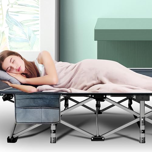 DoCred Folding Camping Cot with Mattress, 2 Pack, Heavy Duty for Adults, Portable with Carry Bag C814529