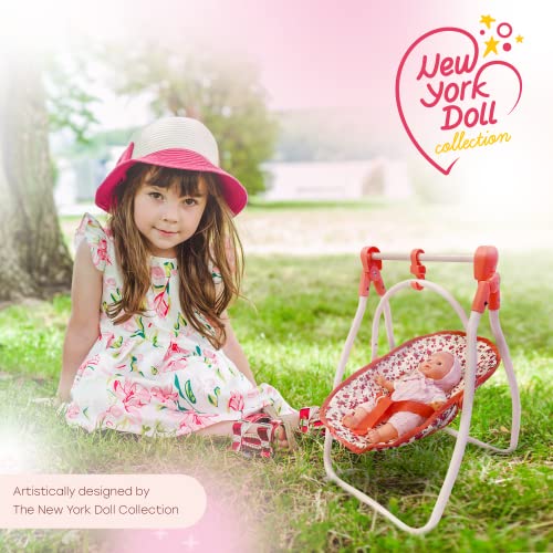 Deluxe Baby Doll Stroller with Crib Furniture Playset for 18" Dolls - Pink B688