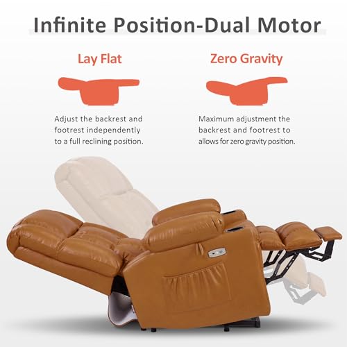 MCombo Dual Motor Power Lift Recliner Chair for Elderly with Heat and Massage, Black E570141