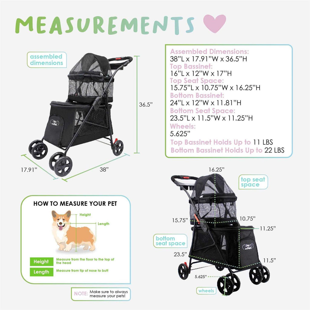 Petique Double Decker Pet Stroller G767529