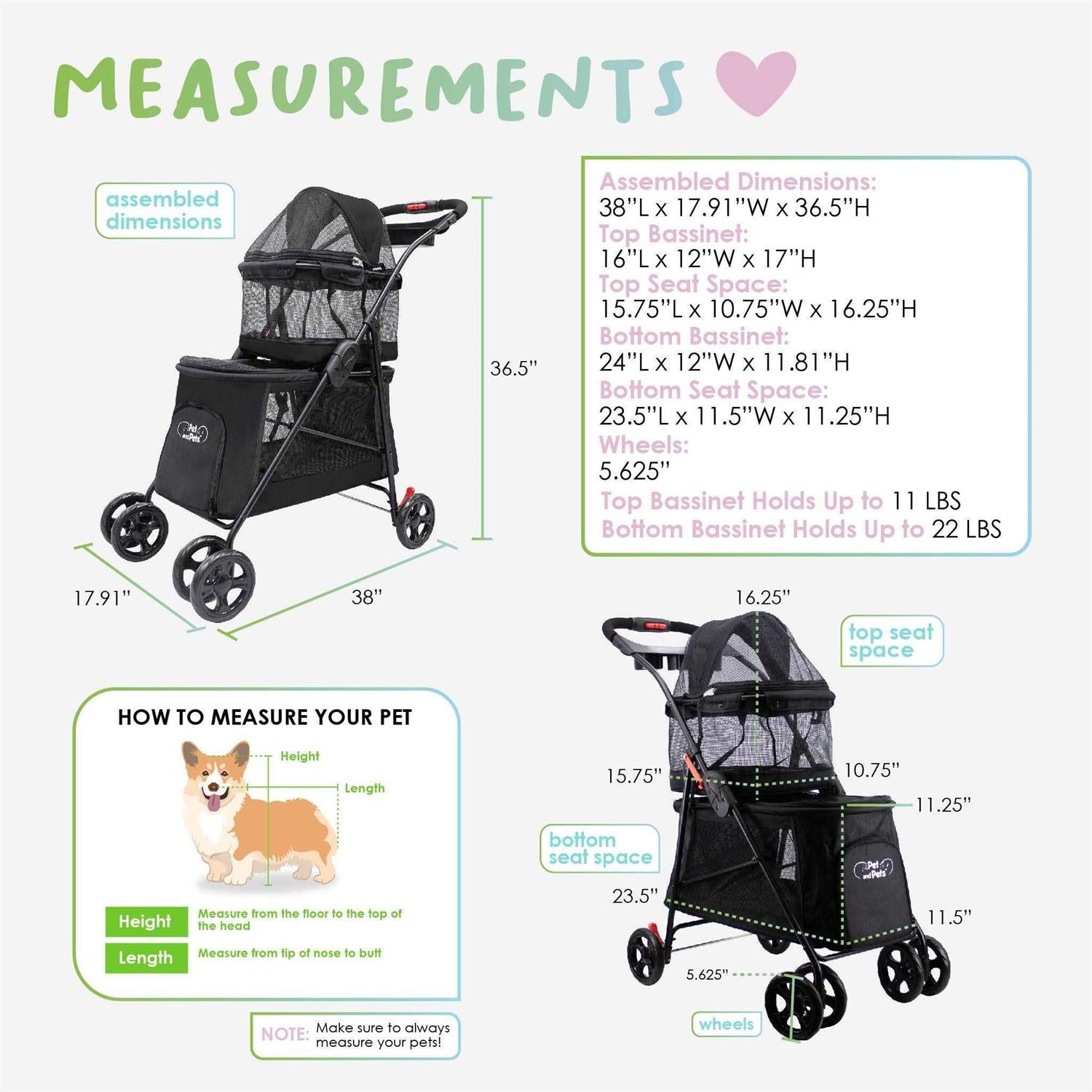 Petique Double Decker Pet Stroller G767529