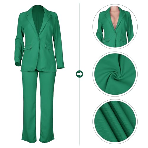 Tcremisa Women's 2 Piece Pant Suit Set with Blazer and Slim Fit Pants H82670