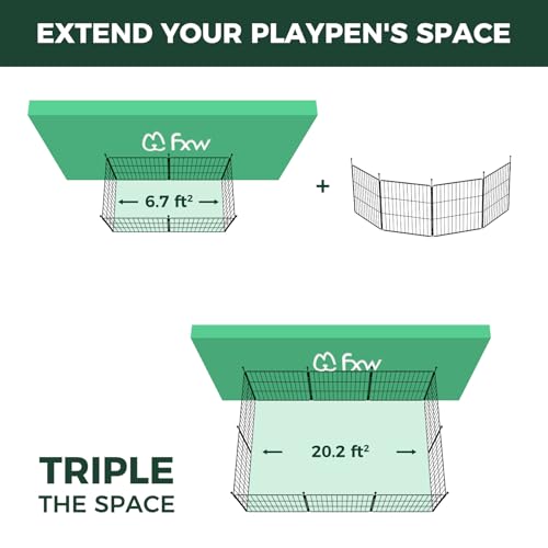 FXW MiniPaws Dog Playpen 8 Panels Portable for Indoor & Outdoor Y720
