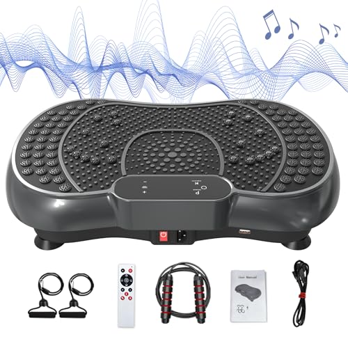 Vibration Plate Exercise Machine with Bluetooth Speaker, 450 lbs Capacity O459