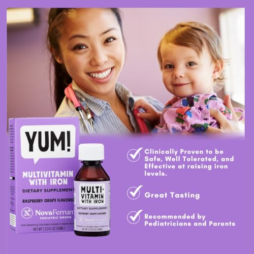 NovaFerrum Yum Multivitamin with Iron for Kids, Raspberry Grape R52923
