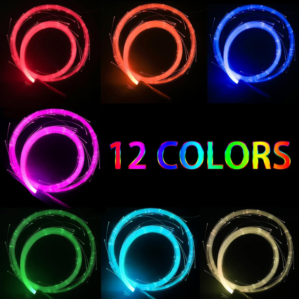 LED Fiber Optic Whip, 360° Swivel Pixel Rave Whip, 42 Color Modes for Dancing & Parties M2191