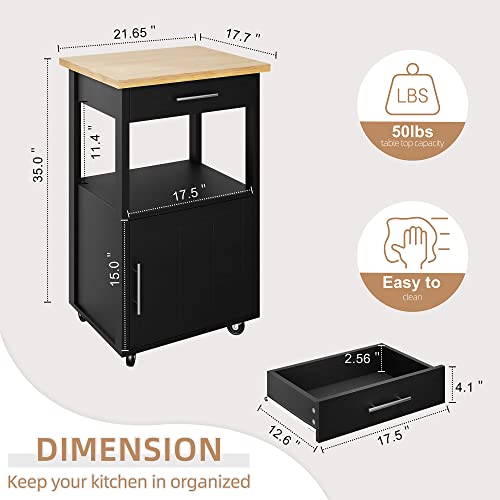 Shintenchi Kitchen Island Cart with Storage on Wheels, White V99091