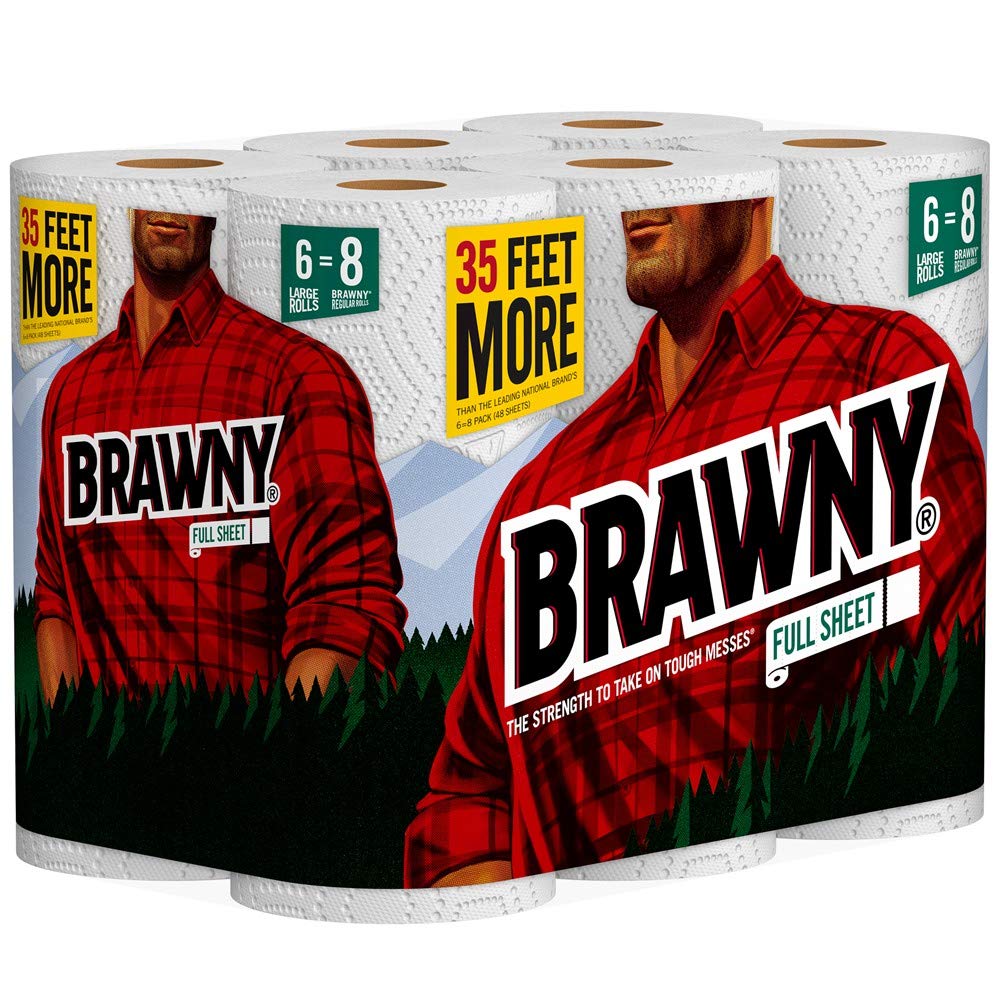 Brawny Paper Towels, 6 Large Rolls, Full Sheet R62853