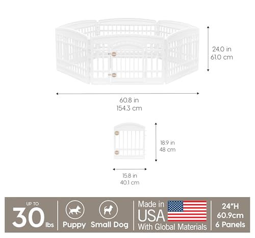IRIS USA 34" 8-Panel Dog Playpen with Door, Black N326