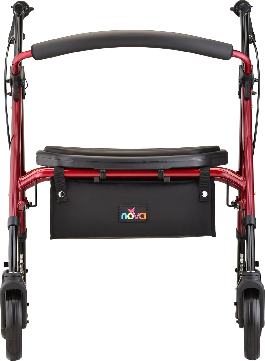 NOVA Medical Products Star 8 DX Extra-Wide Rollator, 450 lb Capacity, Red O801580