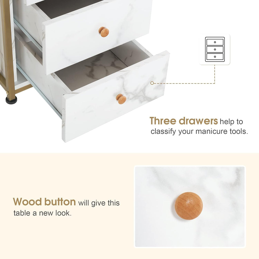 BarberPub Manicure Table with Storage Drawers S97484