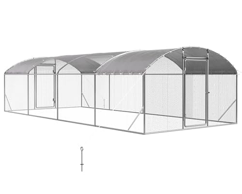 Jocisland Large Walk-in Chicken Coop with Dome Roof and Wire Mesh M784