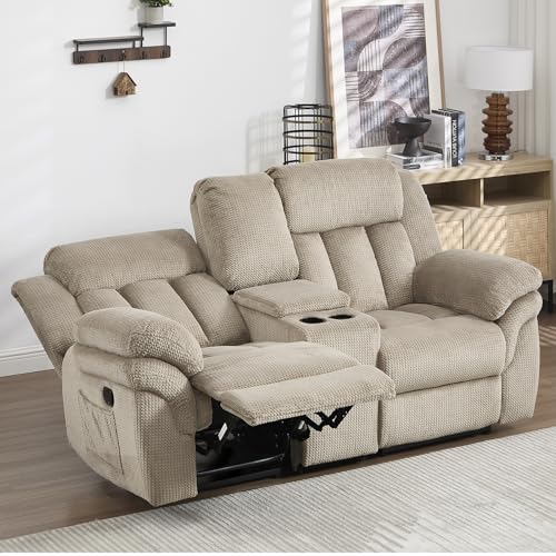 CANMOV 46" Wide Power Lift Recliner Chair for Elderly, with Massage and Heat, Light Brown K346927