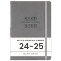 2024-2025 Planner - 12-Months Weekly Monthly Planner 2024-2025, July 2024 - Jun 2025, 5.75" x 8.25", Saffiano Leather with Thick Paper, Back Pocket with 40 Notes Pages - Brown