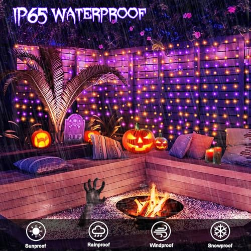 Smart Curtain Lights 400 LED Plug in with App & Remote V800
