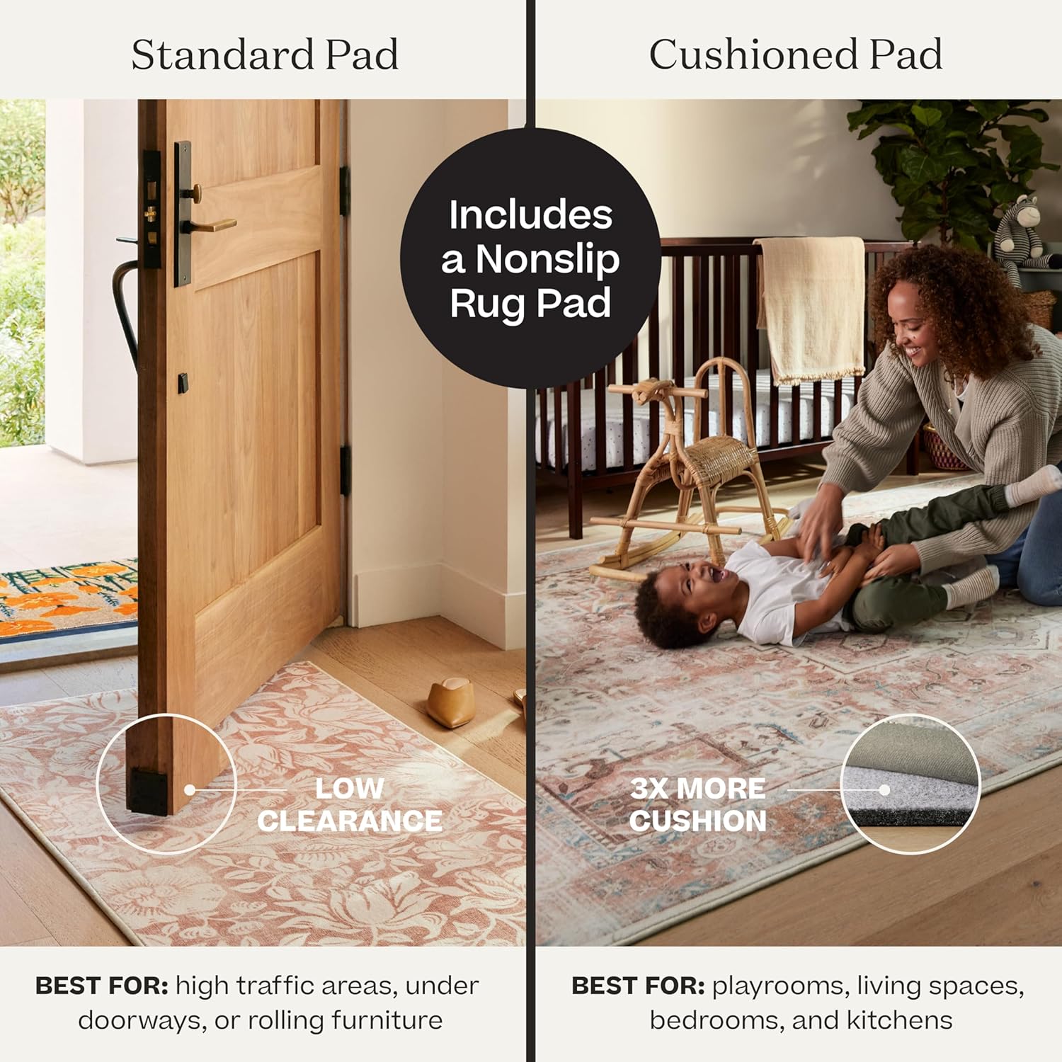 RUGGABLE Kamran Washable Area Rug - Stain & Water Resistant, Non-Slip - Hazel 4'x6' G740640
