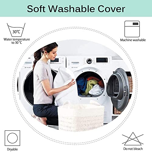7ft Soft Fluffy Giant Fur Bean Bag Chair Cover for Adult, Round Lazy Sofa Bed Cover, Color C E82828