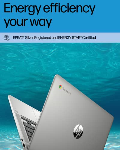 HP Chromebook 14 Laptop, Intel Celeron N4120, 4GB RAM, 64GB eMMC, 14" HD Display, Chrome OS R2172