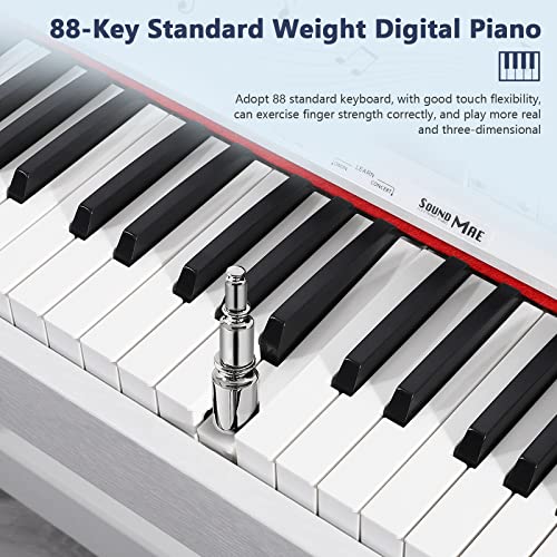ZHRUNS Digital Piano 88 Key Weighted Keyboard with Sustain Pedal, White M963453