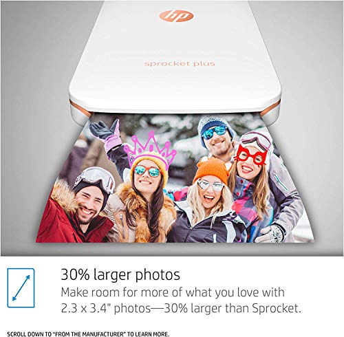 HP Sprocket Portable Color Photo Printer 2x3" Sticky-Backed Paper - Black N661