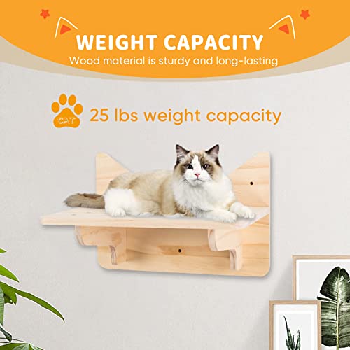 Cat Wall Shelves with Scratching Post, 3-Step Indoor Climbing Set H1185