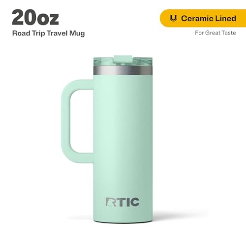 RTIC 20oz Road Trip Travel Mug with Lid and Handle, Insulated Stainless Steel P393441