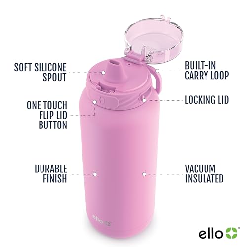 Ello Cooper 32oz Stainless Steel Water Bottle with Straw and Handle Q4598