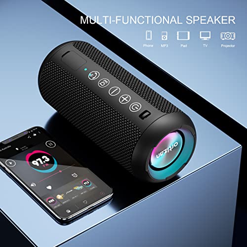 Ortizan Portable Bluetooth Speaker IPX7 Waterproof 24W Loud Sound, Black J77282