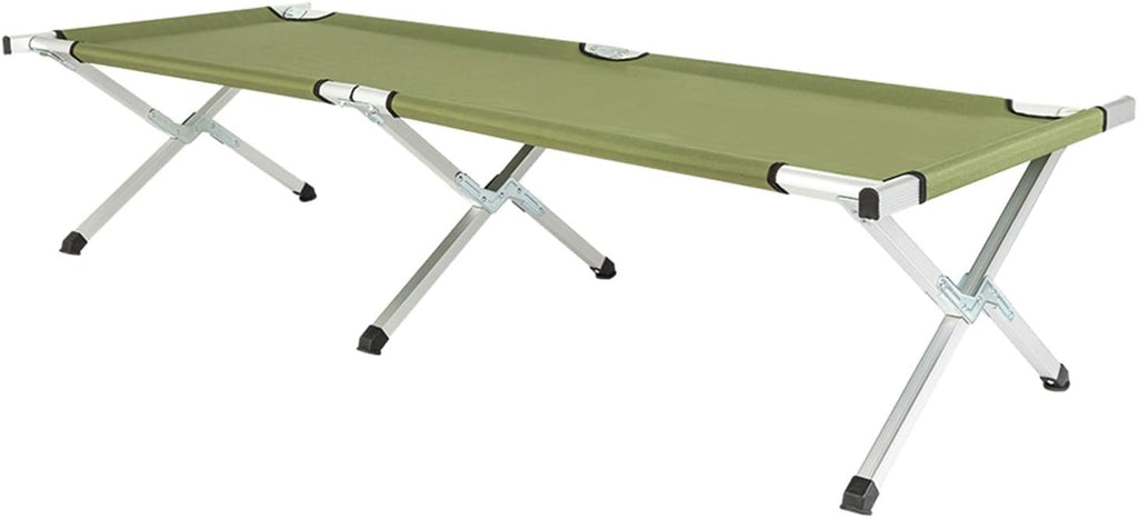 Portable Military Camping Cot with Carrying Bag, Foldable Sleeping Cot for Adults, Army Green E665