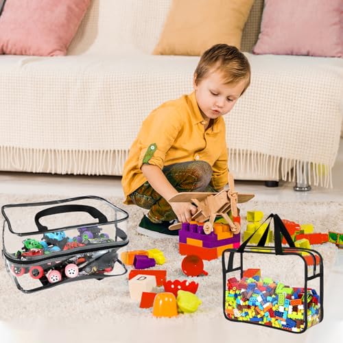 6 Packs Large Toy Storage Bags with Labels, Clear PVC Organizer with Zipper W66156