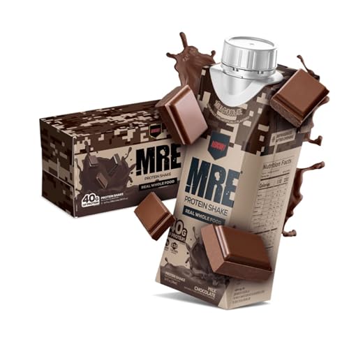 REDCON1 MRE Ready to Drink Protein Shakes, Cookies & Cream - Lactose + Whey Free RTD, 12 Pack Y377913