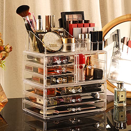 Cq Acrylic Clear Makeup Organizer 11 Drawer Stackable Storage Box W593304