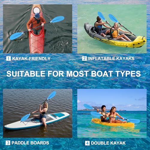 Kayak Paddle 4 Pieces Telescopic 70-97 inch for Kayaking Canoeing Boating Z1995