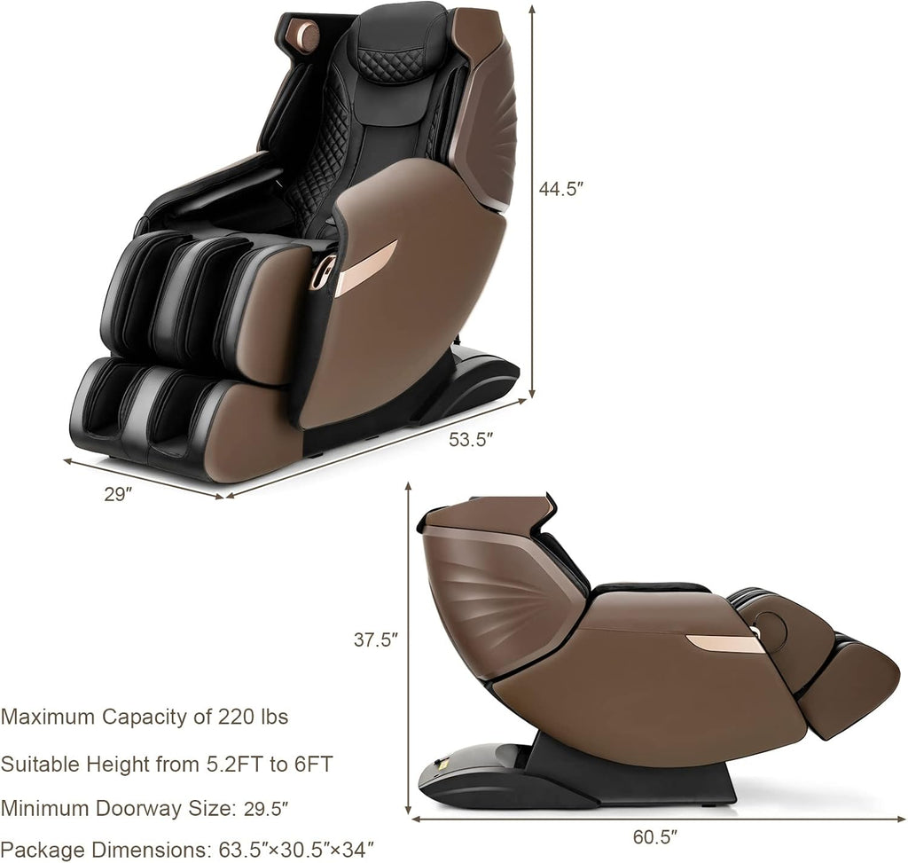 Giantex Massage Chair Full Body 3D Electric Zero Gravity Shiatsu Recliner with SL Track E55018